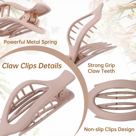 VIP French Concord Hair Clips - 6Pcs Side Slide Volume Clips for Women Girls, Strong Hold No Slip Grip, Thick or Thin Hair