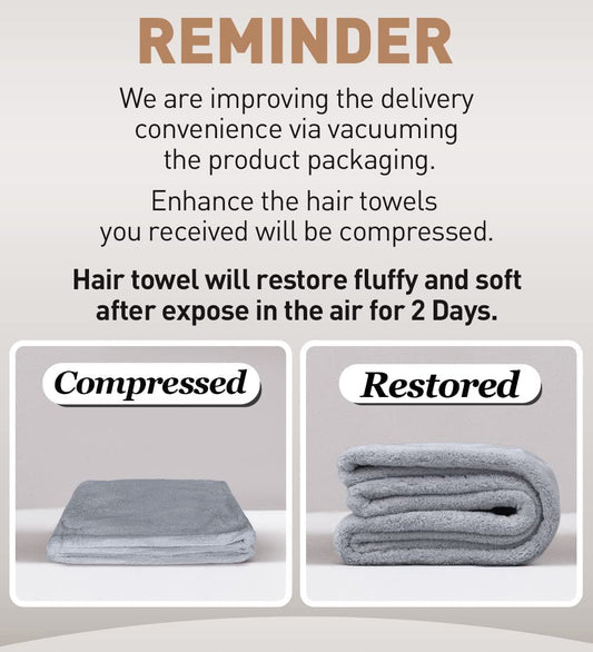 VIP Microfiber Hair Towel, 3 Pack for Wet Hair and Curly Hair Anti Frizz