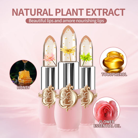 VIP 3 Pack Flower Jelly Color Changing Lipstick by Levora