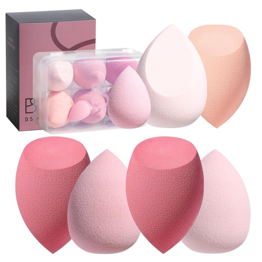 Makeup Sponge Set with VIP Storage Case 7 Pcs for Liquid, Cream, and Powder