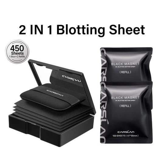 Black 2 in 1 Magnet Oil Blotting Setting Sheet